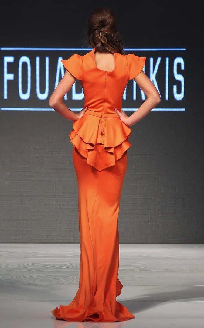 MNM Couture - 2295 Bell Cap Sleeve Peplum Sheath Gown 7 MNM Couture - 2295 Bell Cap Sleeve Peplum Sheath Gown