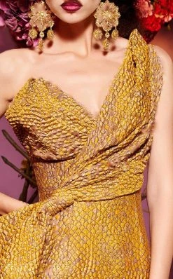 MNM Couture - 2425 Scale-like Asymmetric Mermaid Dress