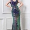 MNM COUTURE - F6237 Sleeveless V-Neck Mermaid Gown