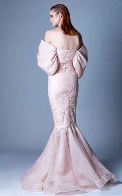 MNM COUTURE - G1103 Caped Off-Shoulder Mermaid Gown