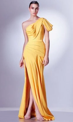 MNM Couture G1342 - Draped Sash Evening Gown