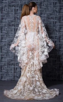 MNM Couture - K3619 Embroidered Mermaid Dress With Cape Accent 6 MNM Couture - K3619 Embroidered Mermaid Dress With Cape Accent