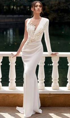 MNM Couture K3940 - Beaded Long Sleeve Evening Gown