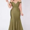 MNM COUTURE - L0044 Tapered V Neck Mermaid Gown 1 MNM COUTURE - L0044 Tapered V Neck Mermaid Gown