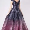 MNM COUTURE - M0009 Allover Sequin Ombre A-Line Evening Gown