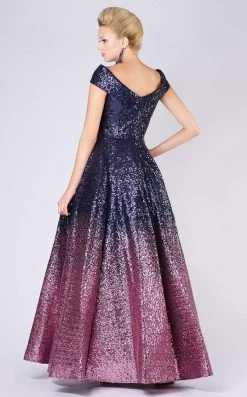 MNM COUTURE - M0009 Allover Sequin Ombre A-Line Evening Gown