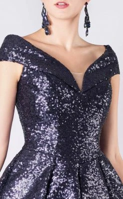 MNM COUTURE - M0009 Allover Sequin Ombre A-Line Evening Gown