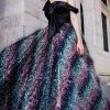 MNM COUTURE - N0301 Bow Detailed Off-Shoulder Feathered Ballgown 2 MNM COUTURE - N0301 Bow Detailed Off-Shoulder Feathered Ballgown