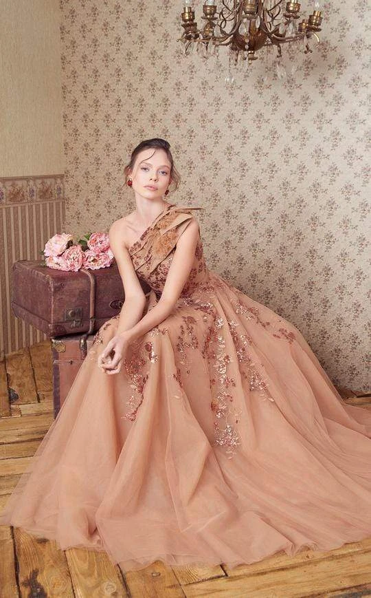 MNM COUTURE - N0359 Tiered Asymmetrical Beaded Tulle Gown 5 MNM COUTURE - N0359 Tiered Asymmetrical Beaded Tulle Gown