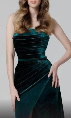 MNM COUTURE N0449 - Draped Velvet Evening Dress