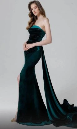 MNM COUTURE N0449 - Draped Velvet Evening Dress 8 MNM COUTURE N0449 - Draped Velvet Evening Dress