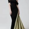 MNM COUTURE N0466 - Off Shoulder Asymmetric Evening Gown