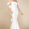 MNM Couture - Off-Shoulder Ruffled Mermaid Gown N0145