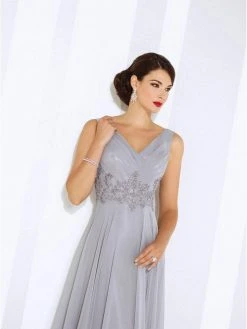 Mon Cheri 116665 Sleeveless Chiffon A-line Dress - 1 Pc Gray In Size 16 Available 7 Mon Cheri 116665 Sleeveless Chiffon A-line Dress - 1 Pc Gray In Size 16 Available