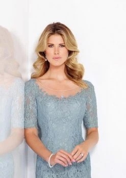 Mon Cheri 116846 Lace Knee Length Sheath Dress 9 Mon Cheri 116846 Lace Knee Length Sheath Dress