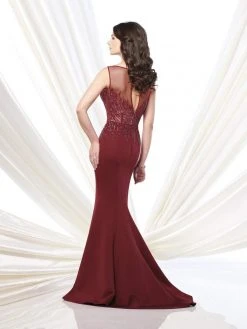 Mon Cheri - 215901 Beaded Illusion Bateau Neck Dress