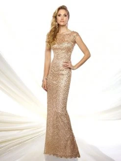 Mon Cheri - 215912 Cap Sleeve Illusion Lace Gown