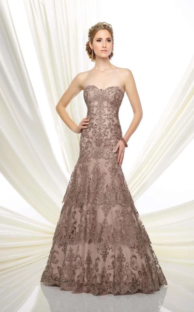 Mon Cheri 216D53 Strapless Beaded Lace Evening Gown 3 Mon Cheri 216D53 Strapless Beaded Lace Evening Gown