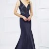 Mon Cheri 217933 V-Neck Metallic Embellished Evening Gown 1 Mon Cheri 217933 V-Neck Metallic Embellished Evening Gown