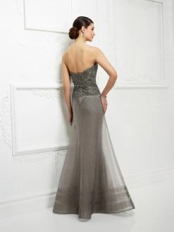 Mon Cheri Beaded Strapless Lace Long Gown 217D87