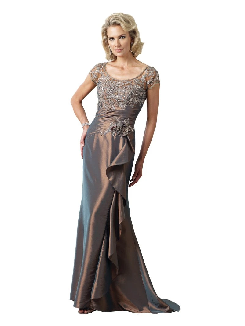 Mon Cheri - Lace Illusion Gown In Sapphire 112922 3 Mon Cheri - Lace Illusion Gown In Sapphire 112922