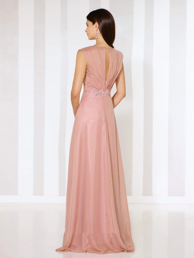 Mon Cheri Ruched Cap Sleeve Ornate Chiffon Gown 116664 4 Mon Cheri Ruched Cap Sleeve Ornate Chiffon Gown 116664