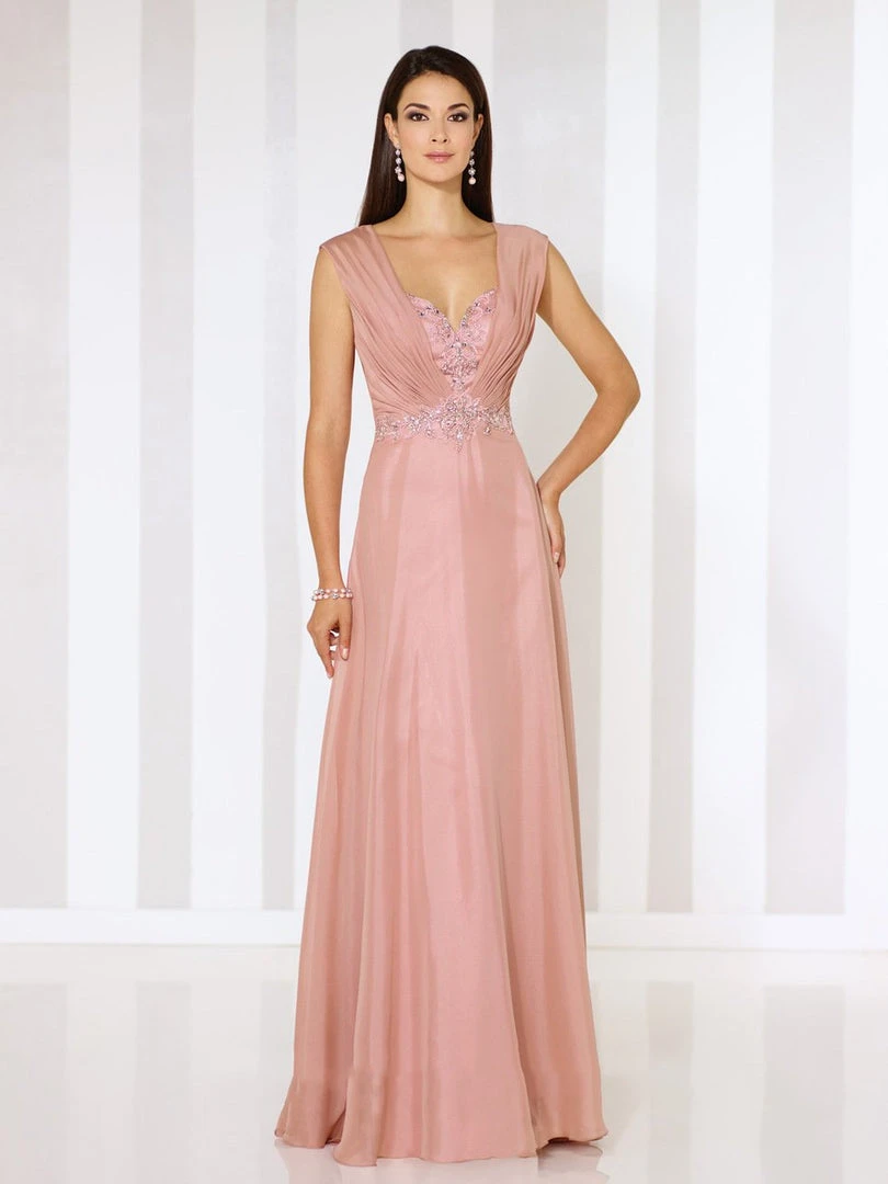 Mon Cheri Ruched Cap Sleeve Ornate Chiffon Gown 116664 3 Mon Cheri Ruched Cap Sleeve Ornate Chiffon Gown 116664