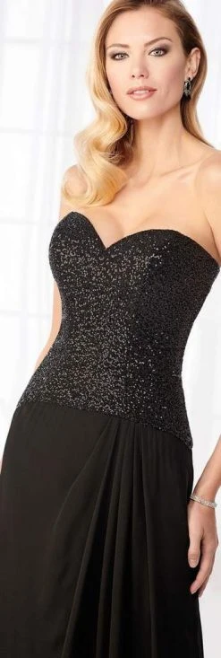 Mon Cheri - Sequined Strapless Chiffon Evening Gown 218630W - 1 Pc Cranberry In Size 18W Available 7 Mon Cheri - Sequined Strapless Chiffon Evening Gown 218630W - 1 Pc Cranberry In Size 18W Available