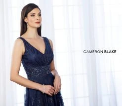 Mon Cheri Sequined Tulle Sleeveless Gown 217645 - 1 Pc Navy In Size 4 Available 7 Mon Cheri Sequined Tulle Sleeveless Gown 217645 - 1 Pc Navy In Size 4 Available