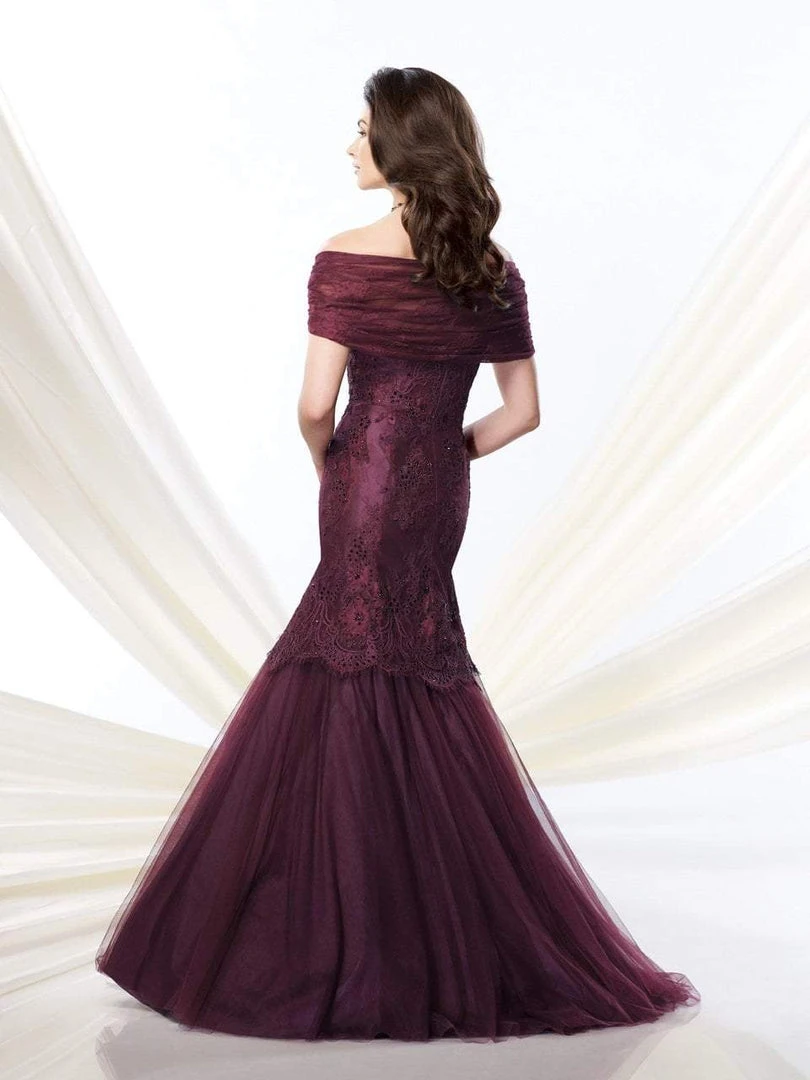 Mon Cheri Strapless Lace Mermaid Long Gown In Navy 214956 4 Mon Cheri Strapless Lace Mermaid Long Gown In Navy 214956