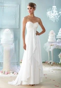 Mon Cheri Strapless Sweetheart A-line Gown