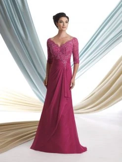 Mon Cheri Two Tone Embroidered Dress In Fuchsia 113925