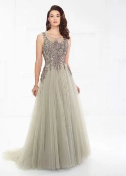 Montage By Mon Cheri - 118962 Sleeveless Beaded Tulle A-line Gown