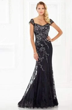 Montage By Mon Cheri - 118966 Floral Embroidered Lace And Tulle Gown
