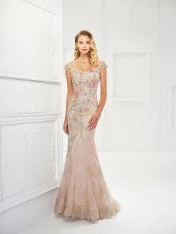 Montage By Mon Cheri - 118966 Floral Embroidered Lace And Tulle Gown