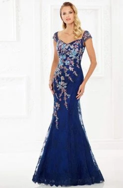 Montage By Mon Cheri - 118966 Floral Embroidered Lace And Tulle Gown