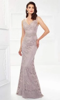 Montage By Mon Cheri - 118968 V-Neck Lace Gown With Detachable Sleeves 11 Montage By Mon Cheri - 118968 V-Neck Lace Gown With Detachable Sleeves
