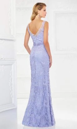 Montage By Mon Cheri - 118968 V-Neck Lace Gown With Detachable Sleeves 9 Montage By Mon Cheri - 118968 V-Neck Lace Gown With Detachable Sleeves