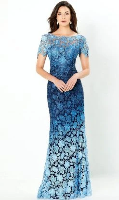 Montage By Mon Cheri 119958W - Ombre Lace Evening Gown