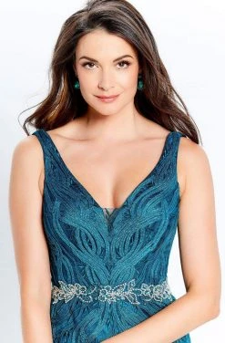 Montage By Mon Cheri - 120921 Metallic Ribbon Plunging V-Neck Gown 19 Montage By Mon Cheri - 120921 Metallic Ribbon Plunging V-Neck Gown