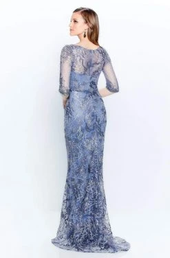 Montage By Mon Cheri - 120924W Elbow Length Beaded Column Dress