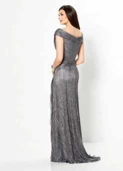 Montage By Mon Cheri - 219975 Portrait V-Neck Cascading Ruffled Gown