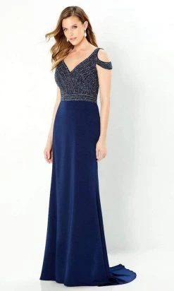 Montage By Mon Cheri - 220951 Embellished V-Neck Gown