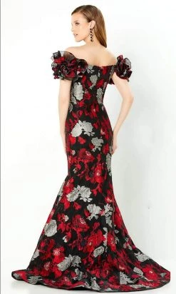 Montage By Mon Cheri - 220952 Floral Deep Off-Shoulder Gown