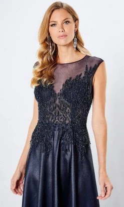 Montage By Mon Cheri - 221967 Illusion Scoop A-Line Dress