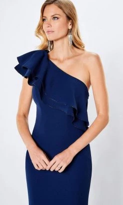 Montage By Mon Cheri - 221975 Embellished Ruffled Asymmetric Long Gown