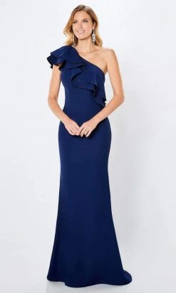 Montage By Mon Cheri - 221975 Embellished Ruffled Asymmetric Long Gown