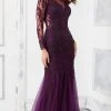 MGNY By Mori Lee Mori Lee - 72301 Illusion Neckline And Sleeve Beaded Sheath Godet Gown