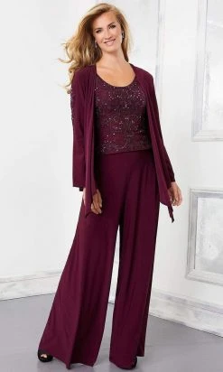 MGNY By Mori Lee Mori Lee - 72304 3 Piece Set Crystal Beaded Top Jersey Pant Suit 9 MGNY By Mori Lee Mori Lee - 72304 3 Piece Set Crystal Beaded Top Jersey Pant Suit