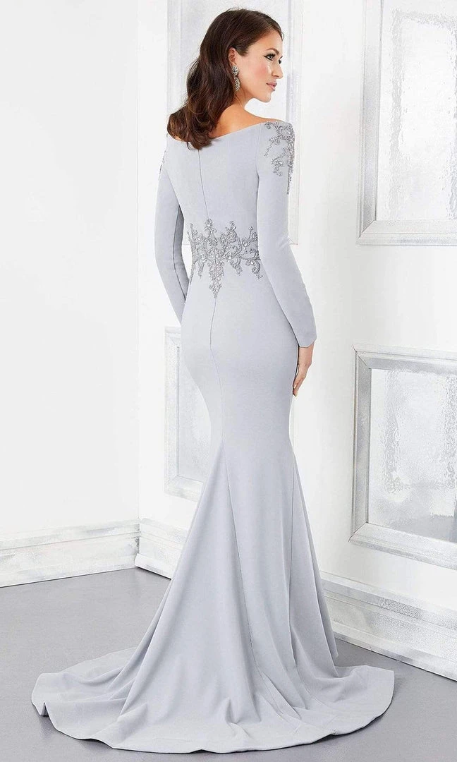 MGNY By Mori Lee Mori Lee - 72308 Off-Shoulder Long Sleeve Jewel Beaded Mermaid Gown 6 MGNY By Mori Lee Mori Lee - 72308 Off-Shoulder Long Sleeve Jewel Beaded Mermaid Gown